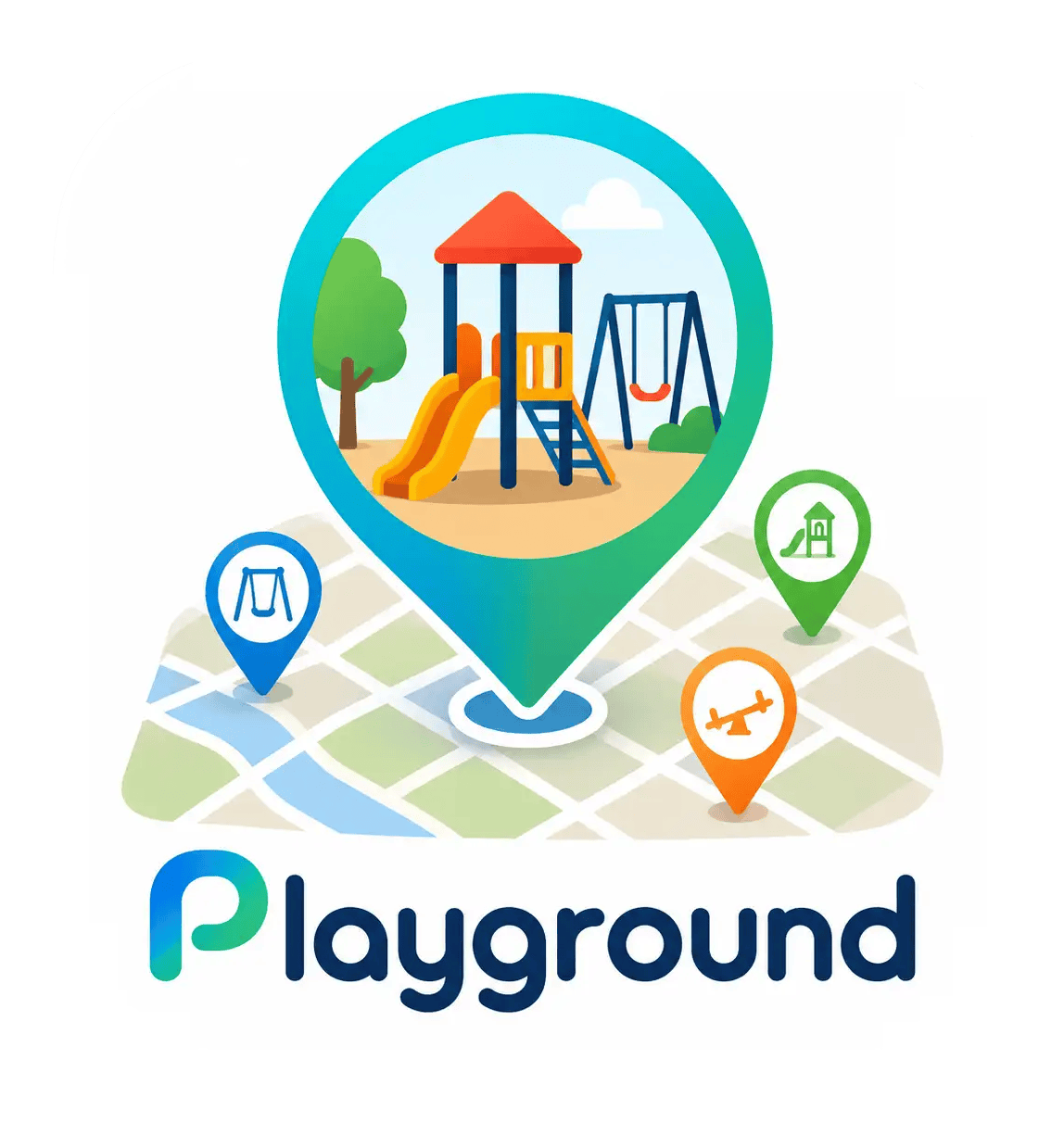 Logo RunPlayground : une épingle de carte contenant une aire de jeux